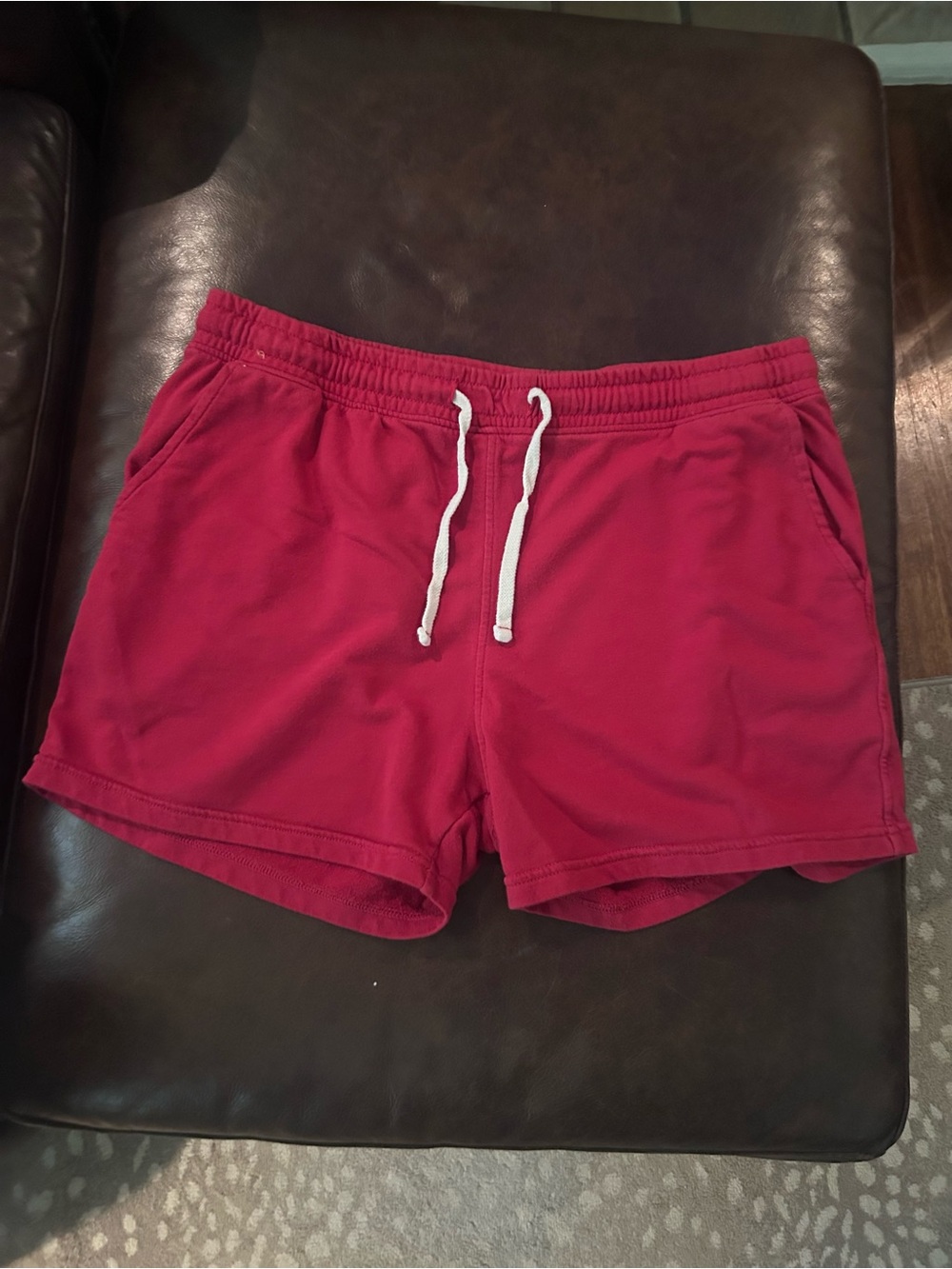 Men's Athletic Drawstring Shorts in RED